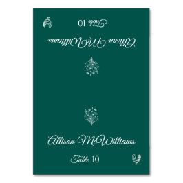 Hochzeitsreise Platzkarte-Wildblumen-Geflügel- Tis Tischnummer