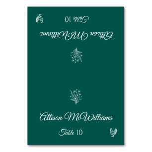 Hochzeitsreise Platzkarte-Wildblumen-Geflügel- Tis Tischnummer