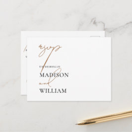 Hochzeitsreise RSVP Minimalistische Wahl Postkarte