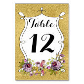 Hochzeitsreise Tischnummer, IMITATE Gold Foil, Blu Tischnummer (Rückseite)