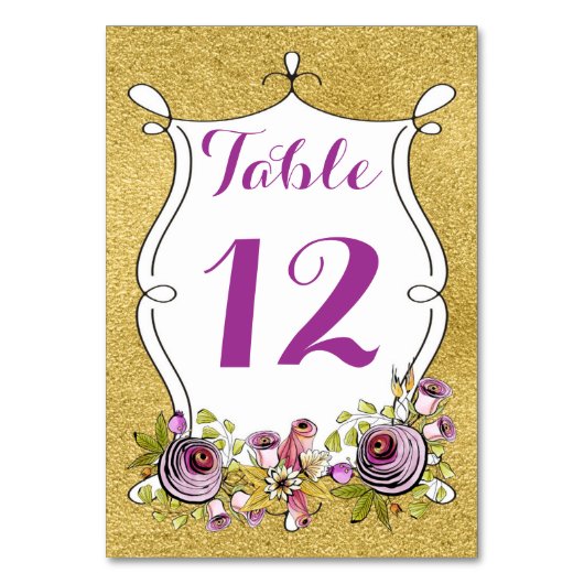 Hochzeitsreise Tischnummer, IMITATE Gold Foil, Blu Tischnummer (Vorderseite)