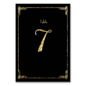 Hochzeitsreise Tischnummern Goldene Foil Art Deco (Vorderseite)