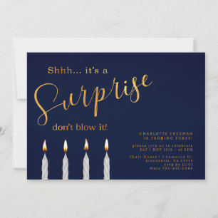 Hochzeitsreise zum Geburtstag - Elegantes Gold Einladung