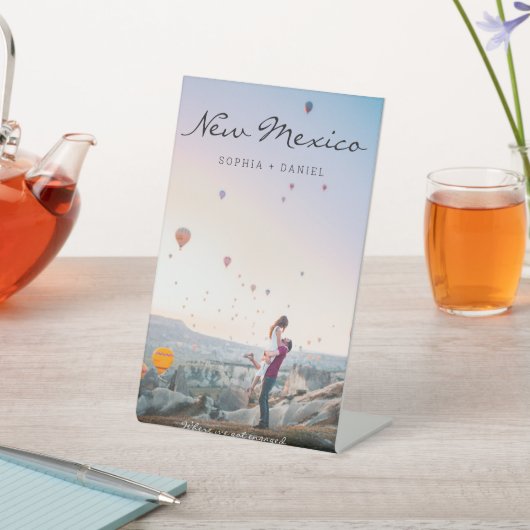 Hochzeitsreisen mit Foto - Tischnummern für Reisen Sockelschild (In SItu)