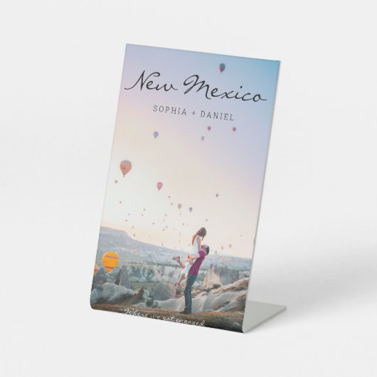 Hochzeitsreisen mit Foto - Tischnummern für Reisen Sockelschild (Vorderseite)