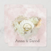 Hochzeitsrennen am Seashell Beach Herz Einladung (Vorne/Hinten)