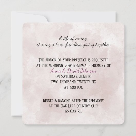 Hochzeitsrennen am Seashell Beach Herz Einladung (Rückseite)