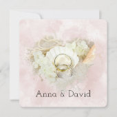 Hochzeitsrennen am Seashell Beach Herz Einladung (Vorderseite)