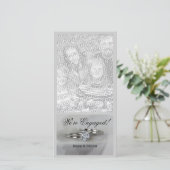 Hochzeitsrennen auf der Ankündigung der grauen Ver (Stehend Vorderseite)