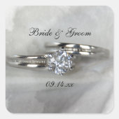 Hochzeitsrennen auf Grau Quadratischer Aufkleber (Vorderseite)