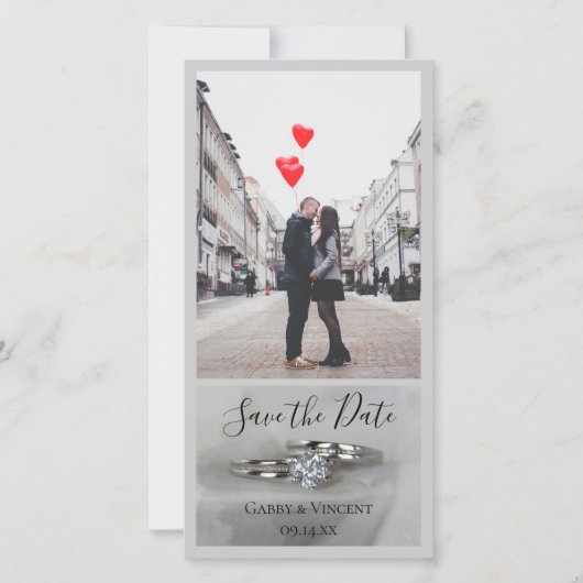 Hochzeitsrennen auf Grau Save the Date (Vorderseite)