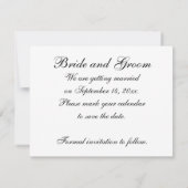 Hochzeitsrennen auf Grau Save the Date (Rückseite)