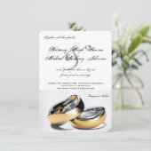 Hochzeitsrennen Gold & Silver Wedding Einladung (Stehend Vorderseite)