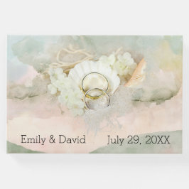 Hochzeitsrennen in Seashell und Sand Gästebuch