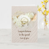 Hochzeitsrennen in Seashell und Sand Karte (Gelbe Blume)