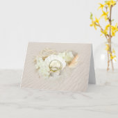 Hochzeitsrennen in Seashell und Sand Karte (Gelbe Blume)