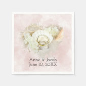 Hochzeitsrennen in Seashell und Sandherz Serviette (Vorderseite)