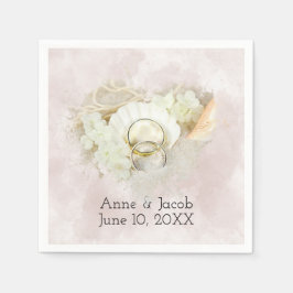 Hochzeitsrennen in Seashell und Sandherz Serviette