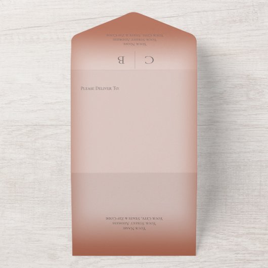 Hochzeitsrennen Moderner Clay Rust QR Code All In One Einladung (Außenbereich)