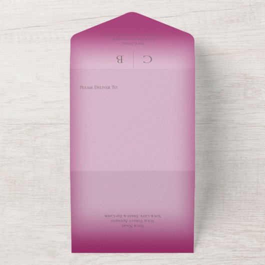 Hochzeitsrennen Moderner Fuchsia Pink QR Code All In One Einladung (Außenbereich)