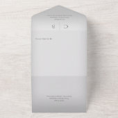 Hochzeitsrennen Moderner Silbergrau QR-Code All In One Einladung (Außenbereich)