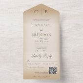 Hochzeitsrennen Moderner Tan QR Code All In One Einladung (Innen Boden)