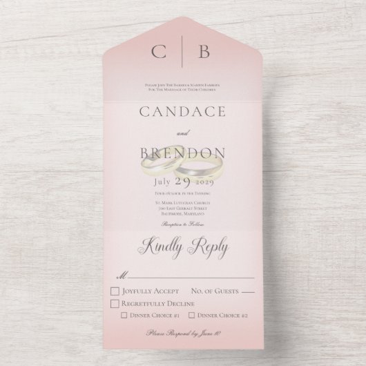 Hochzeitsrennen Modernes Abendessen All In One Einladung (Innen Boden)