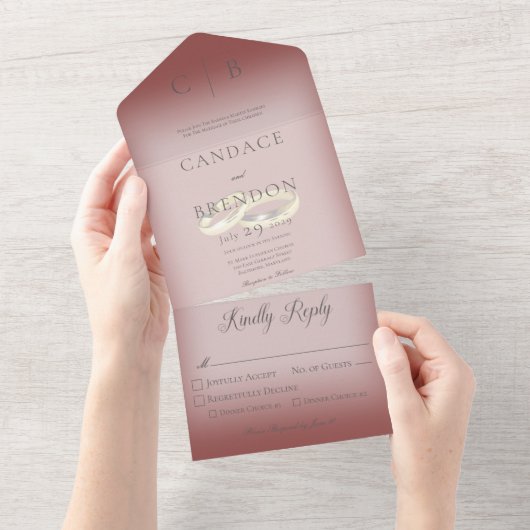 Hochzeitsrennen Modernes Burgundy Dinner All In One Einladung (Abreißen)