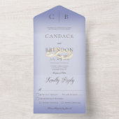 Hochzeitsrennen Modernes Periwinkle Dinner All In One Einladung (Innen Boden)