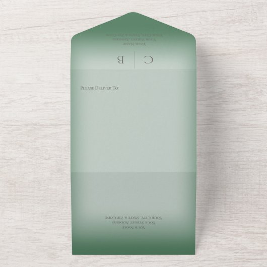 Hochzeitsrennen Modernes Smaragdgrünes Abendessen All In One Einladung (Außenbereich)