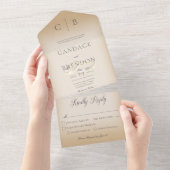 Hochzeitsrennen Modernes Tan-Dinner All In One Einladung (Abreißen)