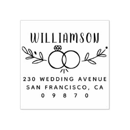 Hochzeitsrennen Niedlich Moderne botanische Rückse Gummistempel