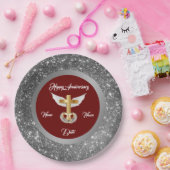 Hochzeitsrennen passen Silver Cross Jubiläum an Pappteller (Party)