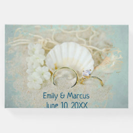 Hochzeitsrennen und Seashell in Sand Gästebuch