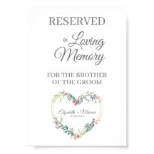 Hochzeitsreservierter Sitzplatz für das Herz der L