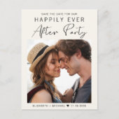 Hochzeitsrezeption Foto Save the Date Ankündigungspostkarte (Vorderseite)