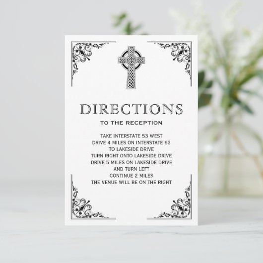 Hochzeitsrichtung zwischen Schwarz und Weiß Begleitkarte (Stehend Vorderseite)