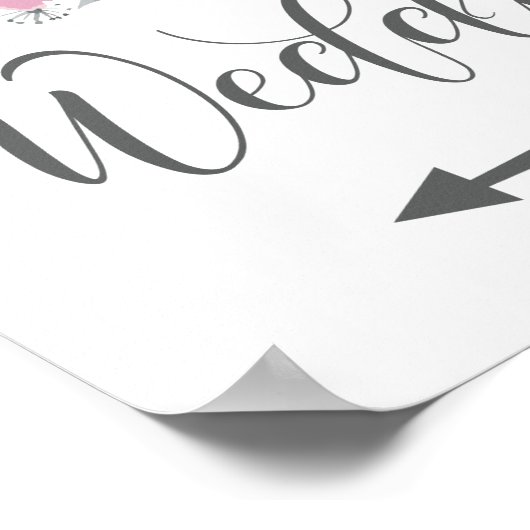 Hochzeitsrichtungen Zeichen Links Pfeil Poster (Ecke)