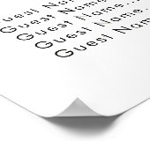 Hochzeitsrigs - Alphabetische Sitzkarte Poster (Ecke)