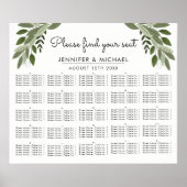 Hochzeitsrigs - Alphabetische Sitzkarte Poster (Vorne)