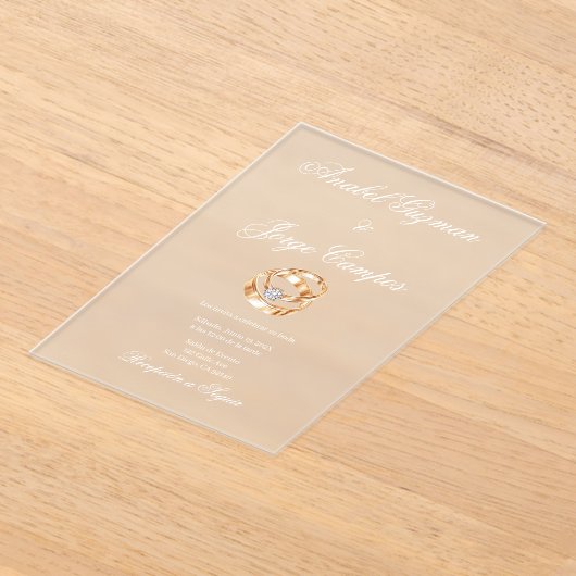 Hochzeitsring Acryleinladungen (Ablage )