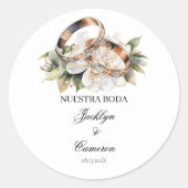 Hochzeitsring - Einladung zur Hochzeit Runder Aufkleber (Vorderseite)