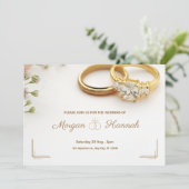 Hochzeitsring für Hochzeitskarte Einladung (Stehend Vorderseite)