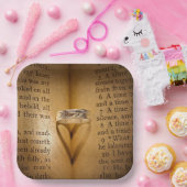 Hochzeitsring-Herz-Schatten auf Bibel Pappteller (Party)