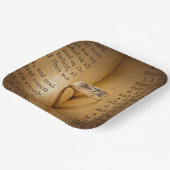 Hochzeitsring-Herz-Schatten auf Bibel Pappteller (Gewinkelt)