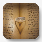 Hochzeitsring-Herz-Schatten auf Bibel Pappteller (Vorderseite)