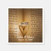 Hochzeitsring-Herz-Schatten auf Bibel Serviette (Vorderseite)