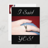 Hochzeitsring I Said Yes Postcard Ankündigungspostkarte (Vorne/Hinten)