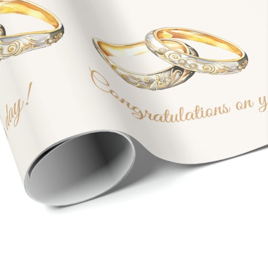 Hochzeitsring Set Hochzeit Herzlichen Glückwunsch Geschenkpapier (Rolleneckpunkt)