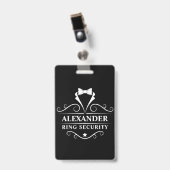 Hochzeitsring-Sicherheit Tuxedo-Krawatte Ausweis (Vorderseite mit Clip)